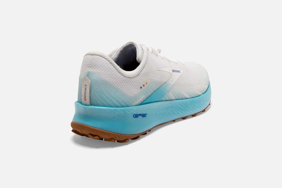 Brooks Catamount Trail Running Shoes Womens White/Blue 824637-TKR